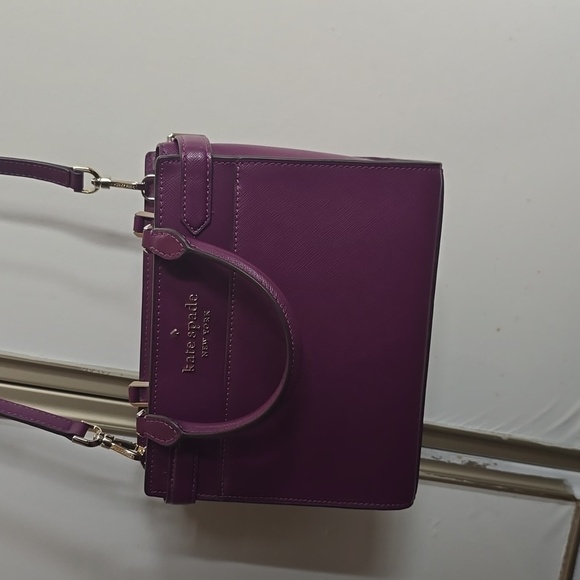 Kate Spade Staci Small Saffiano Crossbody Tote Magenta Purple Barbiecore Pink - Picture 7 of 8